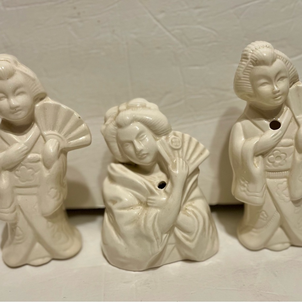 LOT of (3) Vintage Benihana Geisha Ceramic Tiki Mugs or Dispensers